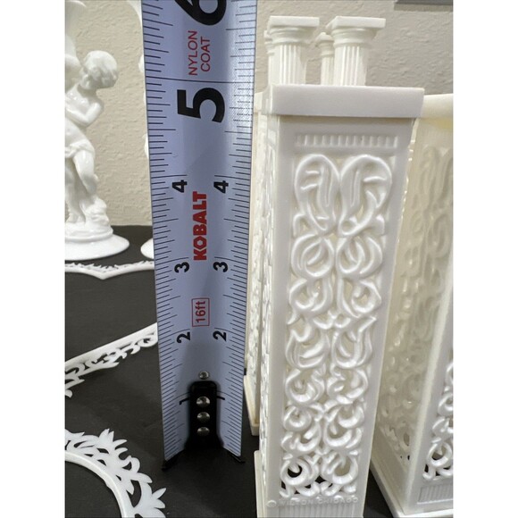 Wedding Cake Decor Mix Lot Roman Columns Topper Decorating White Grecian Pillars - Picture 3 of 16